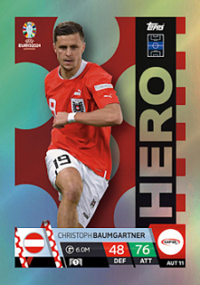 Christoph Baumgartner Austria Topps Match Attax EURO 2024 Hero #AUT11